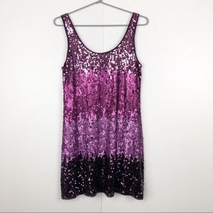 Express Ombré Pink Sequin Dress